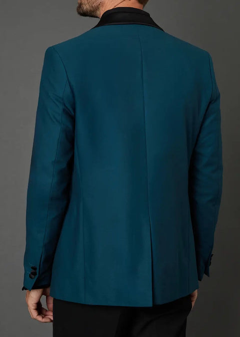 Teal Blue Shawl Collar Tuxedo