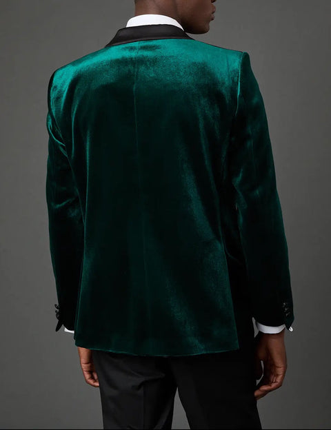 Green Velvet Shawl Lapel Tuxedo