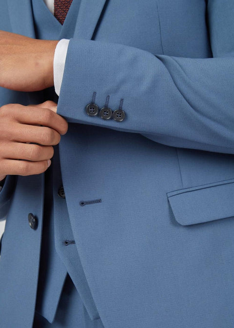 Blue Slim Suit for Weddding