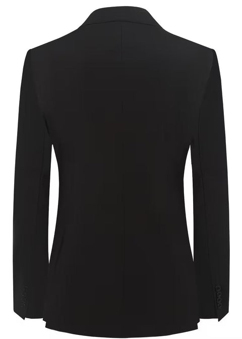 Black Buckle Slim Double Breasted Blazer