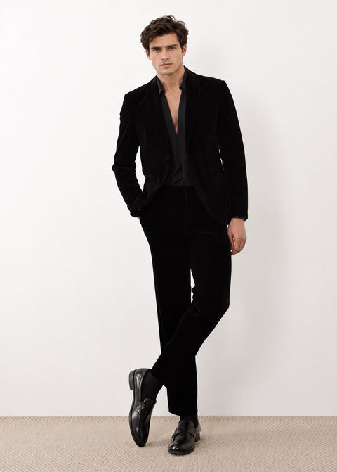 Black Velvet Slim Fit Blazer
