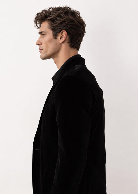 Black Velvet Slim Fit Blazer