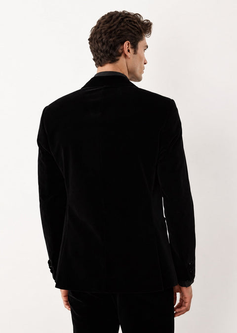 Black Velvet Slim Fit Blazer