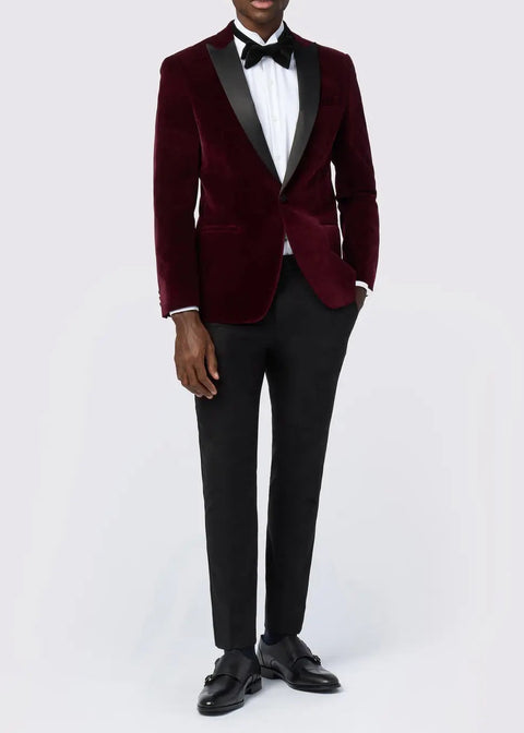 Burgundy Velvet Tuxedo Suit