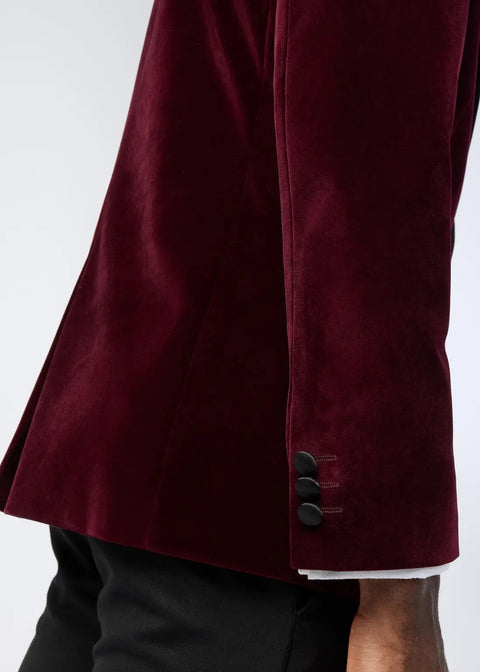 Burgundy Velvet Tuxedo Suit