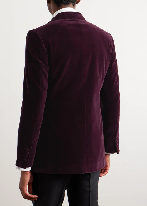 Purple Velvet Double Breasted Blazer Suit
