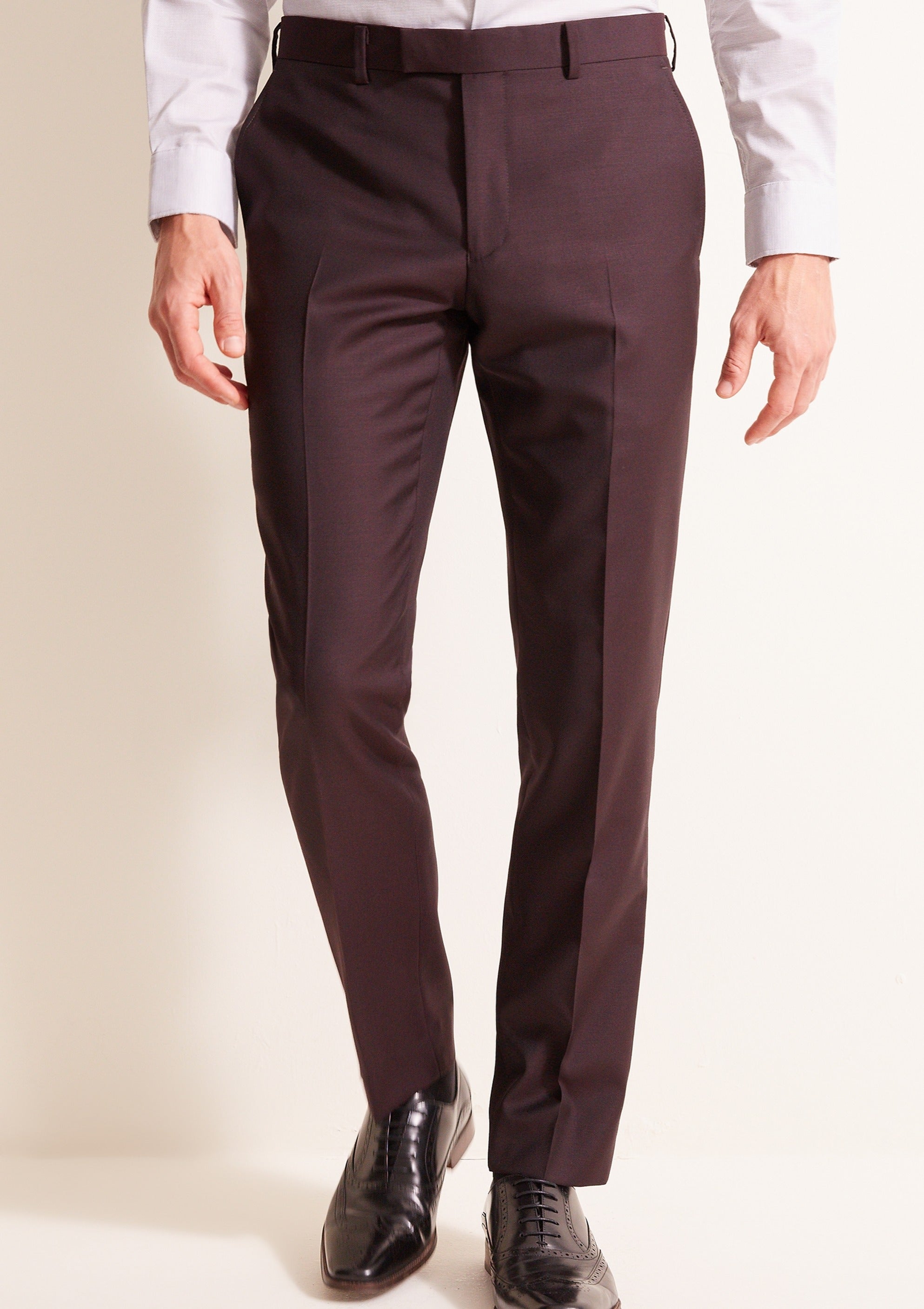 Buy Men Maroon Textured Slim Fit Formal Trousers Online  355289  Peter  England