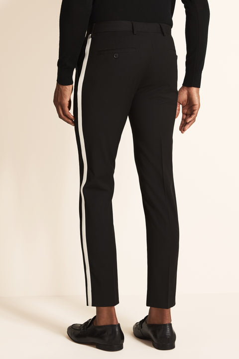 Trousers with White Stripe