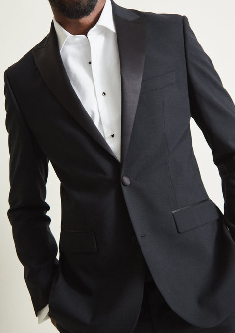 Tailored Fit Tuxedo With Black Lapel