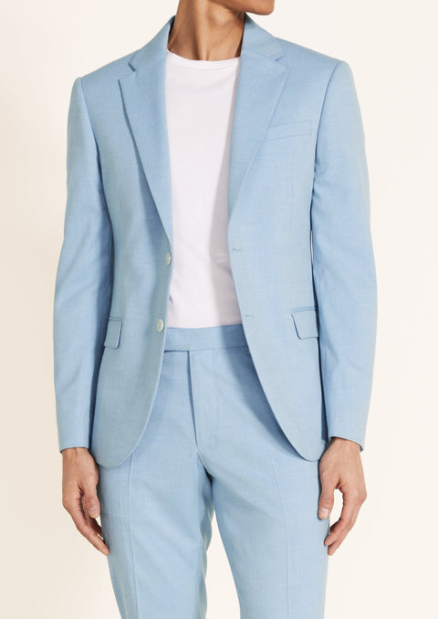 Slim Fit Light Blue Notch Lapel  Blazer Suit