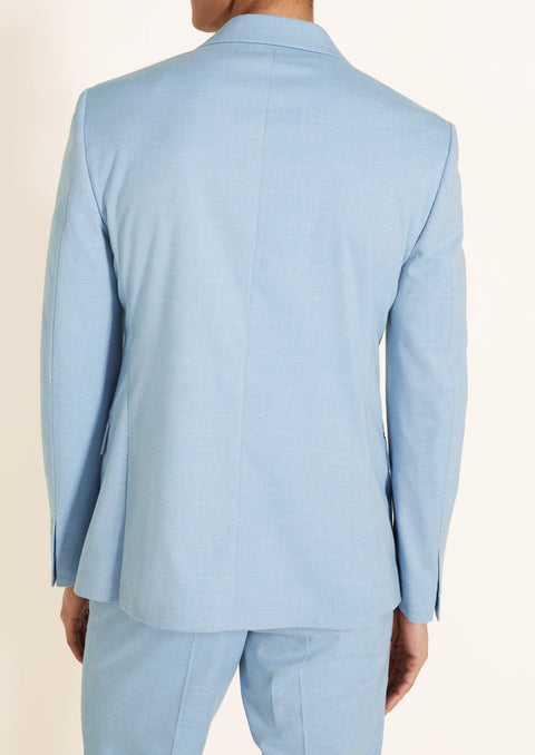 Slim Fit Light Blue Notch Lapel  Blazer Suit
