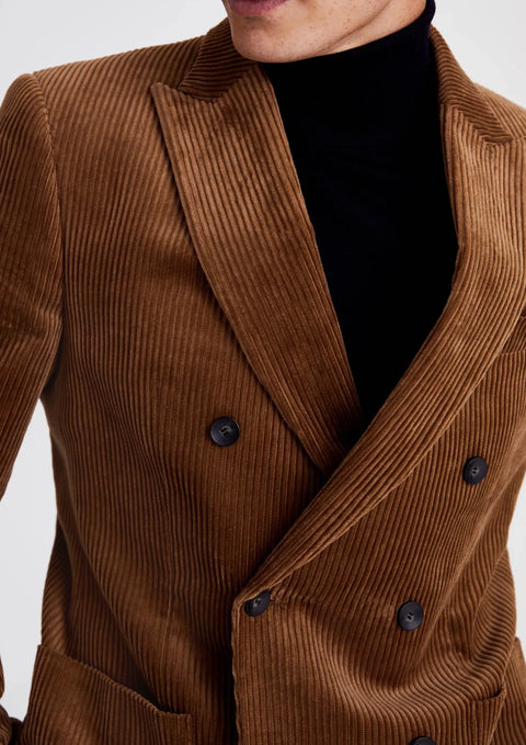 Rust Brown Double Breasted Corduroy Suit Tumuh