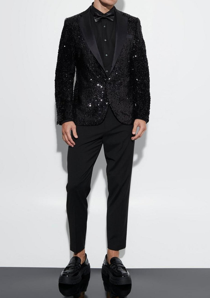 Blazers Fashion Sequin Lapel Long Sleeve Blazer