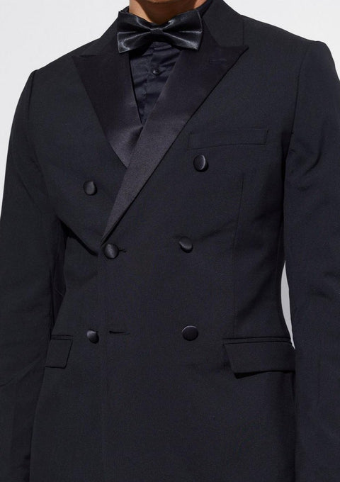 Slim Fit Black Double Breasted Tuxedo Suit Jacket