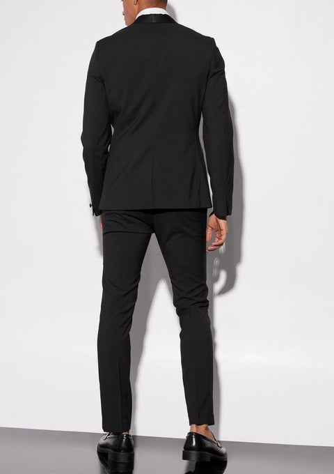 Black Slim Fit Tuxedo Single Breasted Blazer Suit