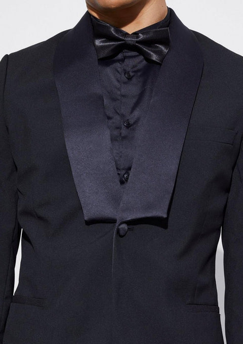 Black Square Lapel Tuxedo Jacket Suit