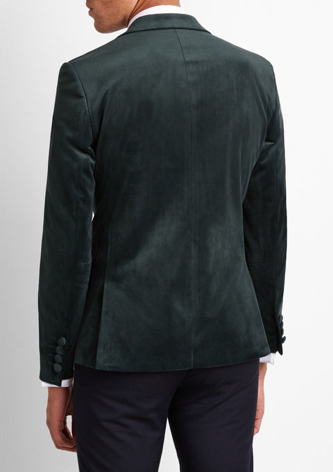 Slim Fit Green Velvet Dress Jacket