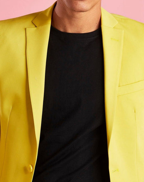 Yellow skinny fit blazer