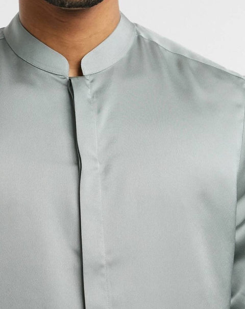 Regular fit shirt with mandarian collar