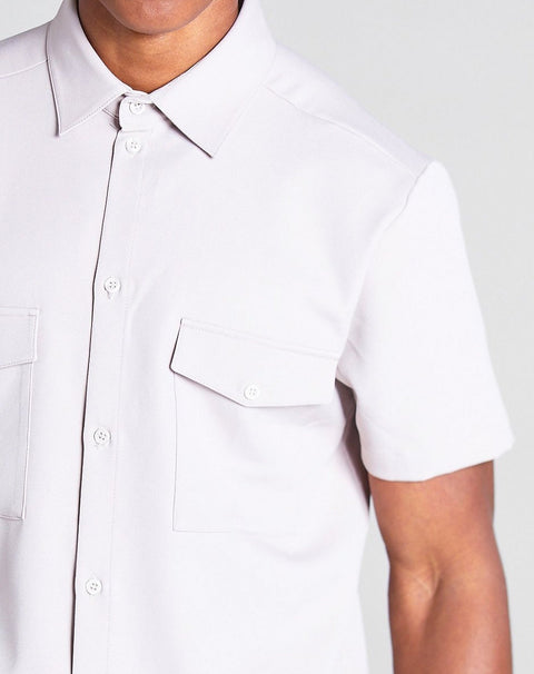 Peach short sleeve shirt with utility pocket