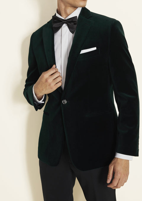 Tailored Fit Green Velvet Tuxedo Jacket