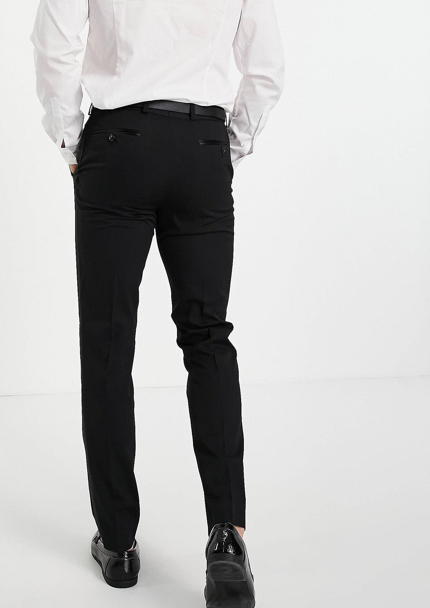 Buy Men's Cotton Mercerised Solid Black Trousers | Cotstyle