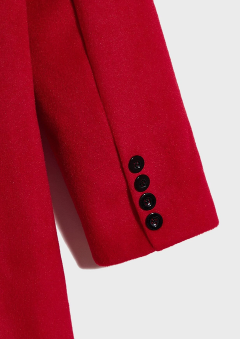 Red Double Breasted Overcoat