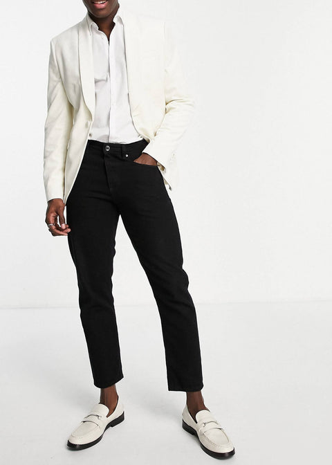 White Velvet Tuxedo Jacket