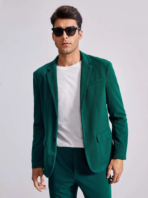 Dark Green Notch Lapel Suit