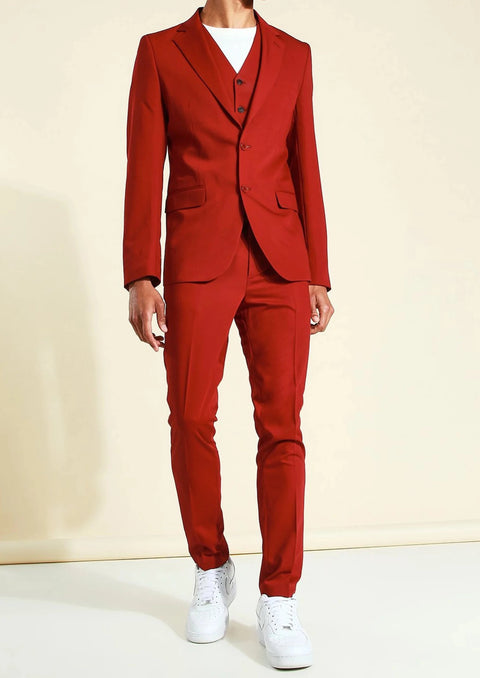 Red Notch Lapel Blazer / Suit