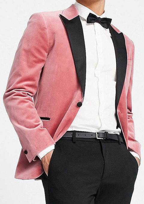 Pink Velvet Tuxedo Blazer/ Suit