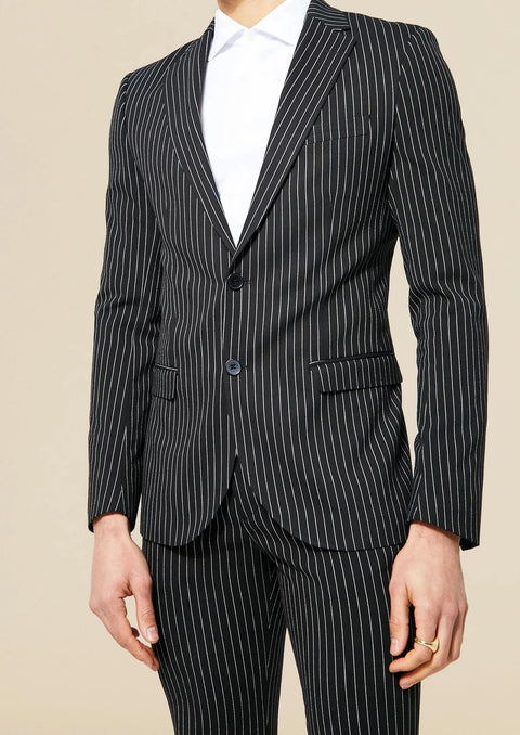 Black And White Pin Striped Suit