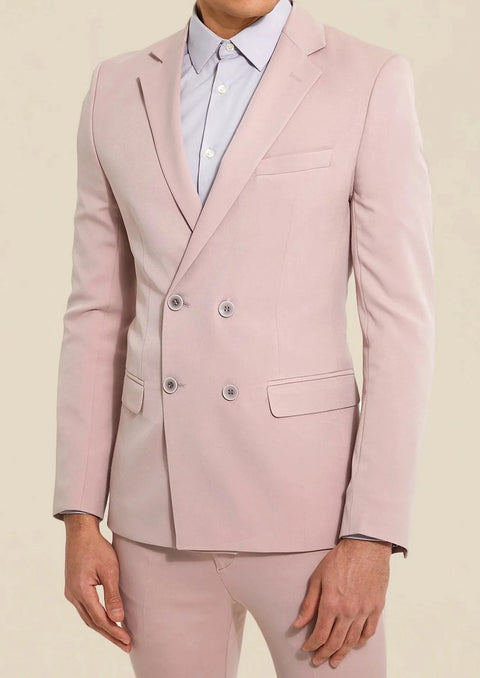 Dusty Pink Double Breasted Suit Jacket