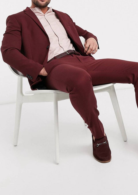 Burgundy Slim fit Suit / Blazer