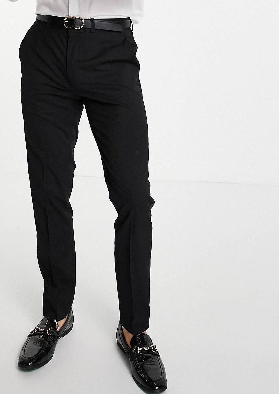 Twisted Tailor Brondesbury Skinny Fit White Tuxedo Trousers