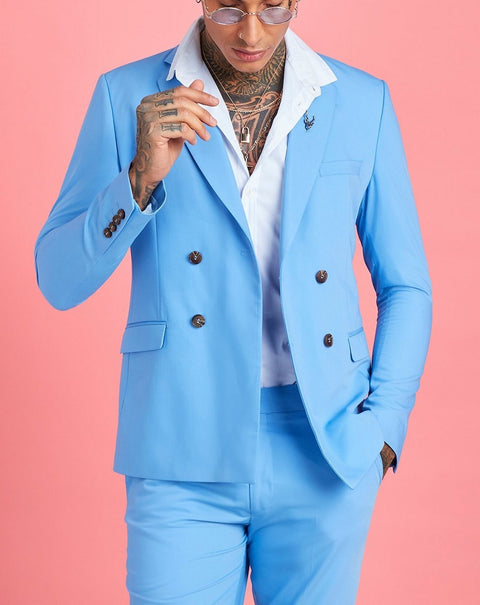 Slim double breasted horn button suit
