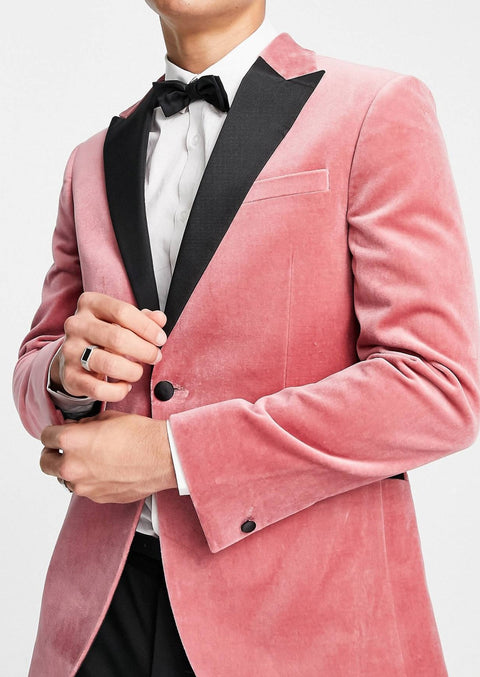 Pink Velvet Tuxedo Blazer/ Suit