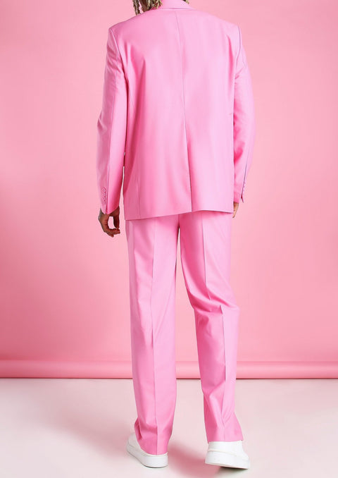 Pink slim fit suit