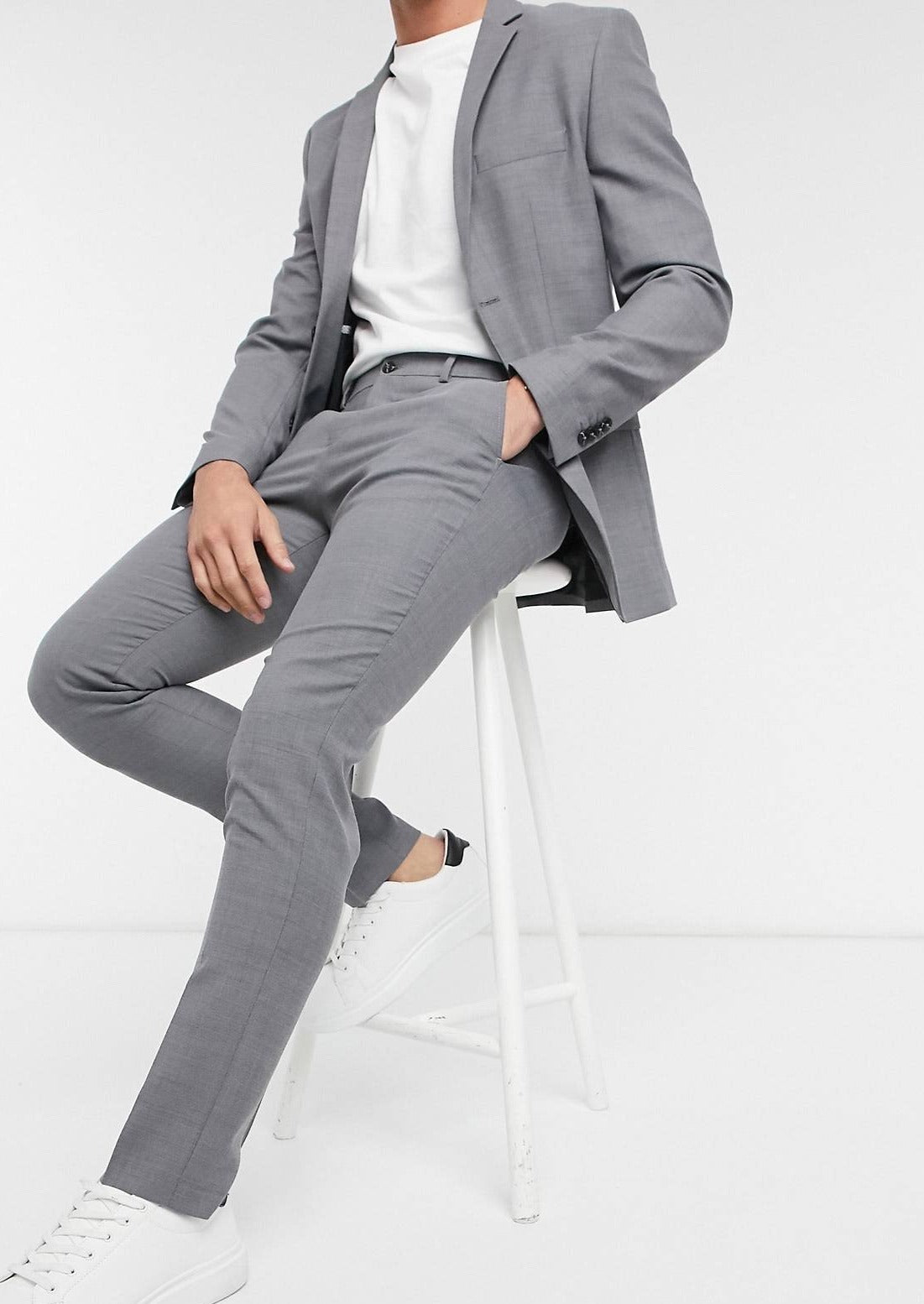 Limehaus  Ice Grey Slim Fit Mens Suit Trousers  Suit Direct