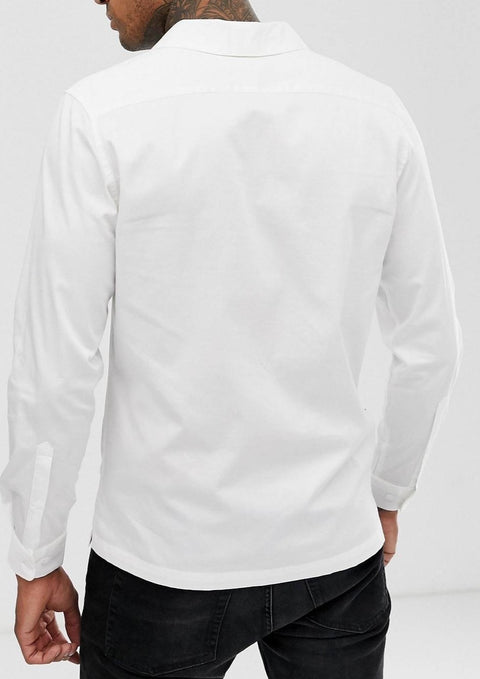 White Shirt with Shawl collar