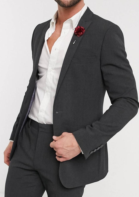 Charcoal Grey Slim Fit Blazer Suit
