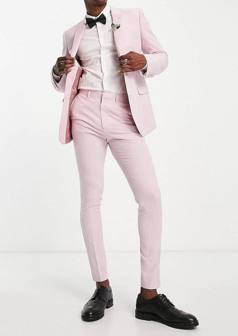 Slim Fit Pink Tuxedo Suit For Wedding