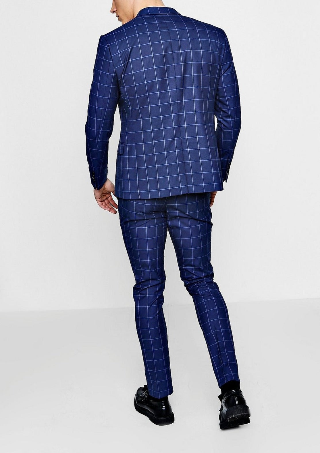 Checkered blue outlet blazer