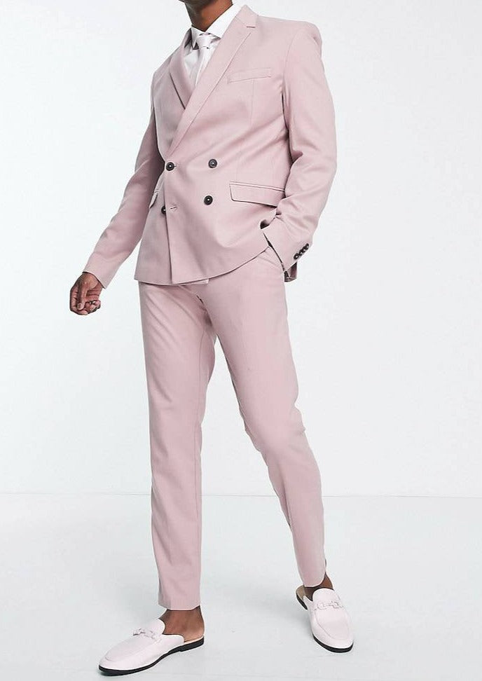 Pink double breasted clearance suit