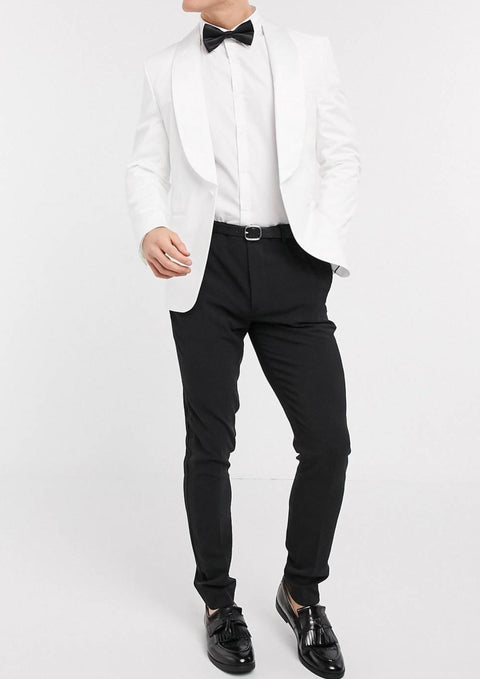 White Shawl Lapel Tuxedo Blazer | Suit