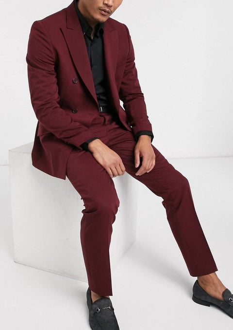 Burgundy Double Breasted Suit