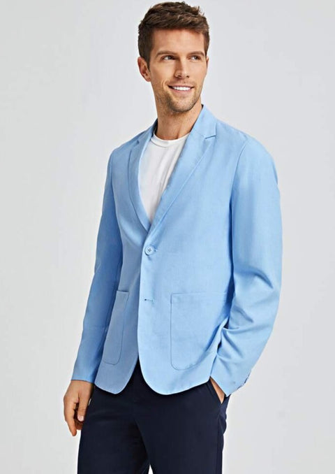 Blazer with patch pocket in blue