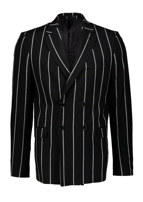 Black & white wide set stripe suit jacket/suit