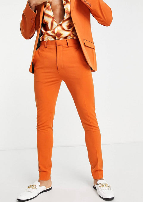 Orange Single Breasted Blazer/Suit