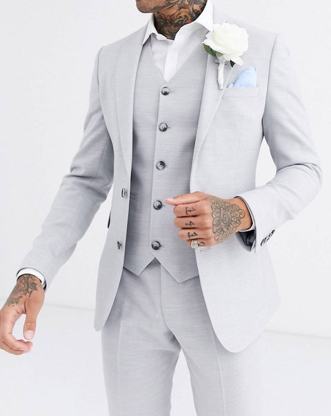 Ice Grey wedding slim fit suit